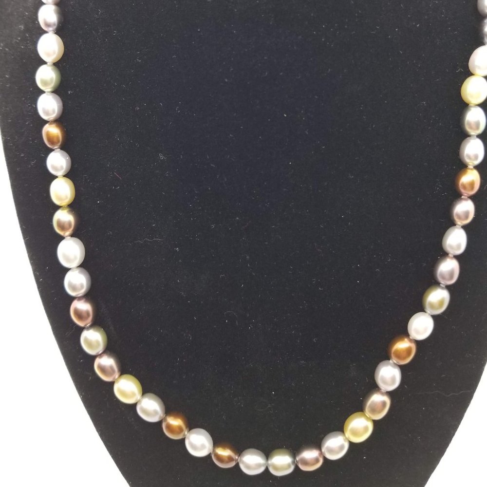 Honora Collection Multi color Pearls 20" Necklace - Picture 2 of 4